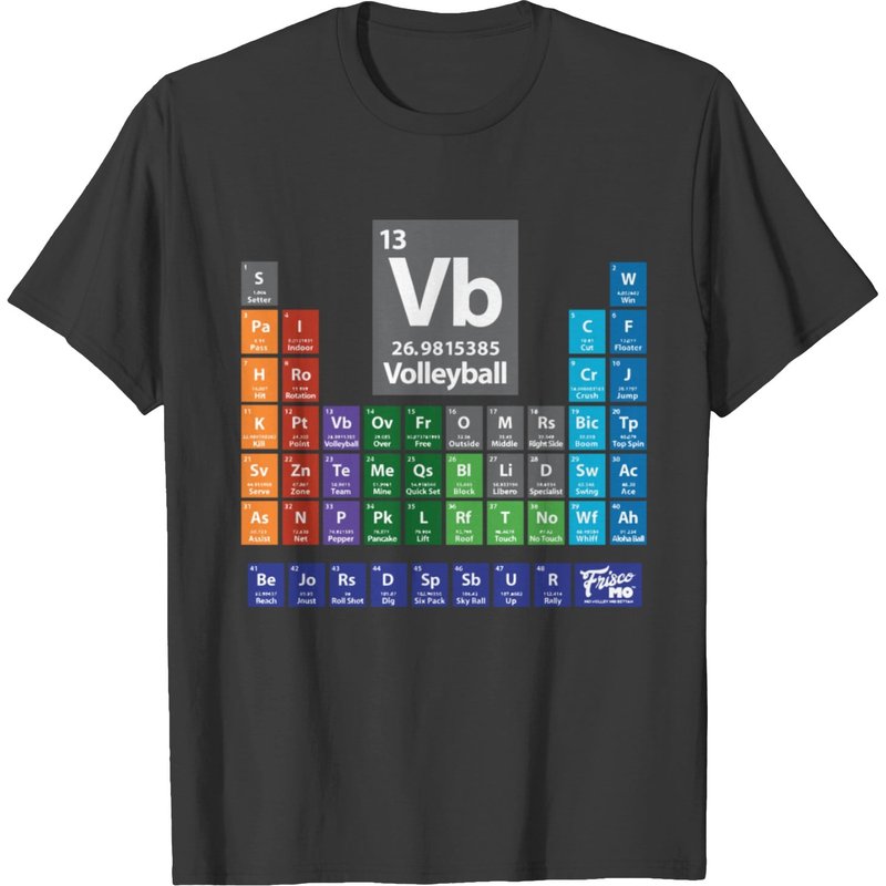 T-shirt Homme Tableau Périodique du Volleyball — T-shirts pour hommes