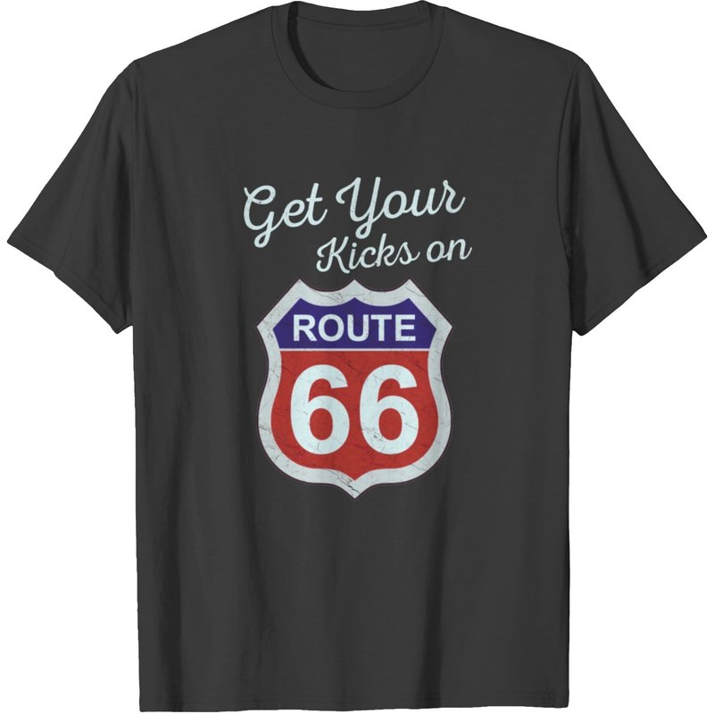 Get Your Kicks - Route 66 T-shirt Distressé pour Hommes — T-shirts pour hommes