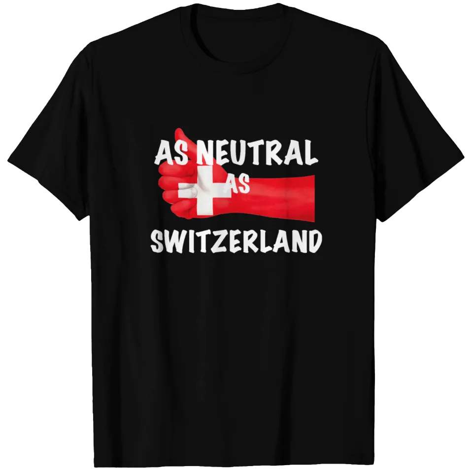 As Neutral As Switzerland Men's T-Shirt in Black — Mens T Shirts