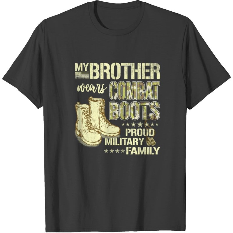 My Brother Wears Combat Boots Military Family T-shirt — Mens T Shirts