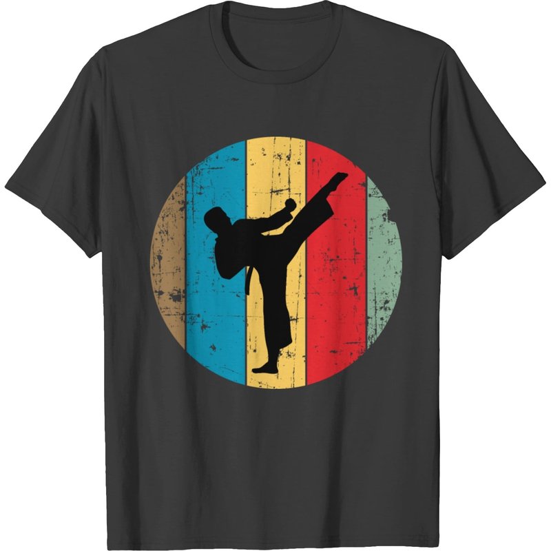 Karate Vintage T-Shirt for Men in Black