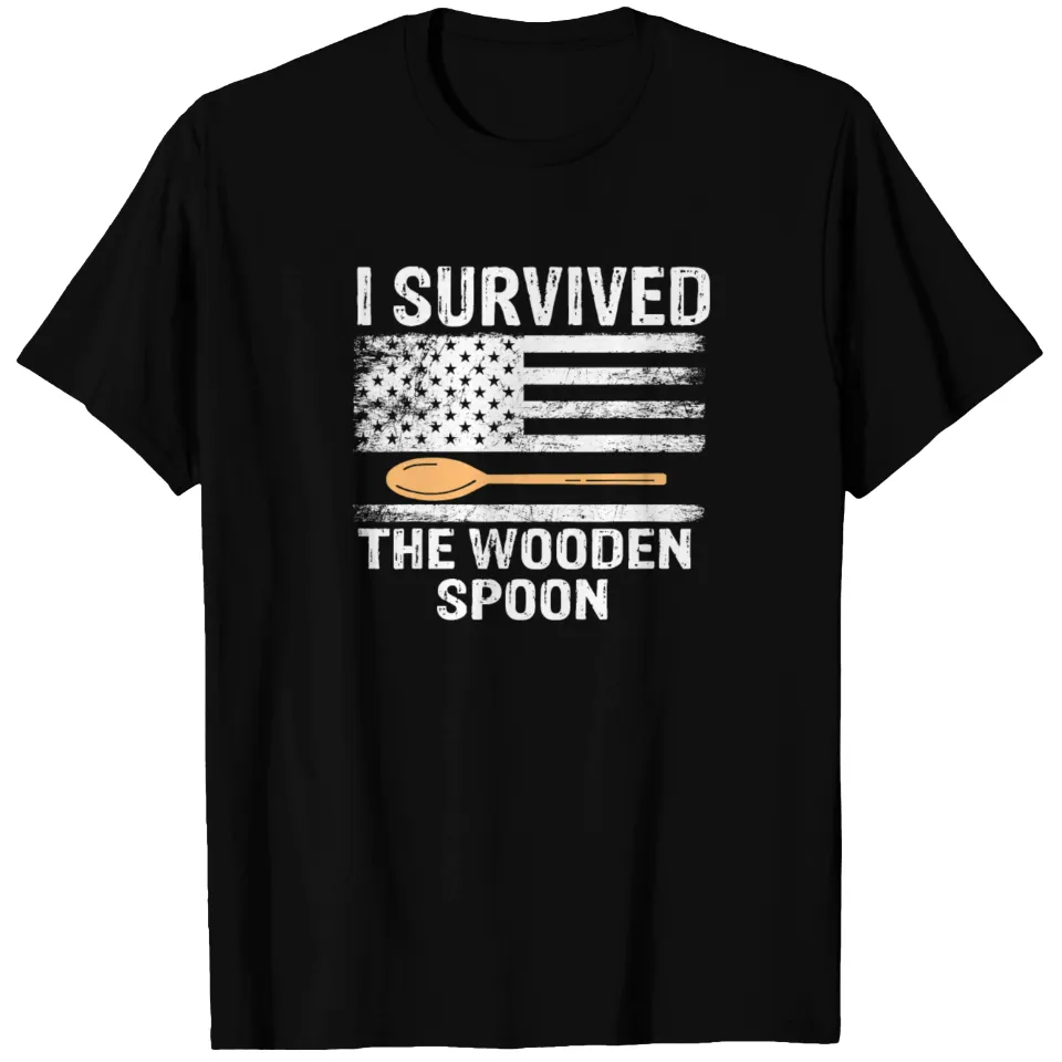 Adult Spoon Survivor I Survived The Wooden Spoon T-shirt for Men — Mens T Shirts