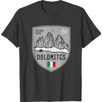 T-shirt Émblème Dolomites Italie pour Hommes en Noir — T-shirts pour hommes