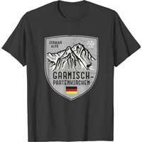 Garmisch Mountain Germany Emblem T-shirt for Men — Mens T Shirts