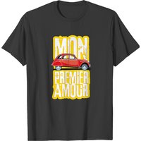French Cult Car Duck 2cv Red and Yellow T-Shirt for Men — Mens T Shirts
