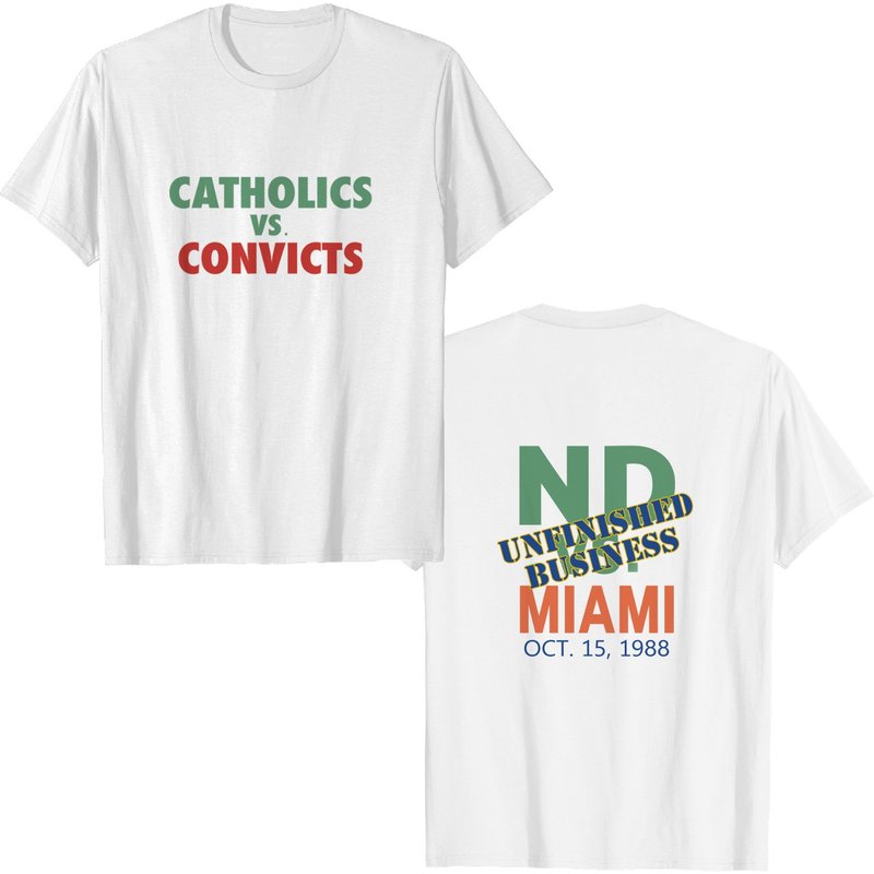 Catholics Vs Convicts Notre Dame Men's Reproduction T-Shirt — Mens T Shirts