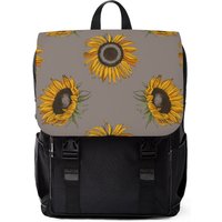 Sunflowers Unisex Casual Shoulder Backpack with Flap Design