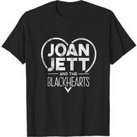 Joan Jett Vintage T-Shirt with Distressed Blackhearts Logo — Mens T Shirts