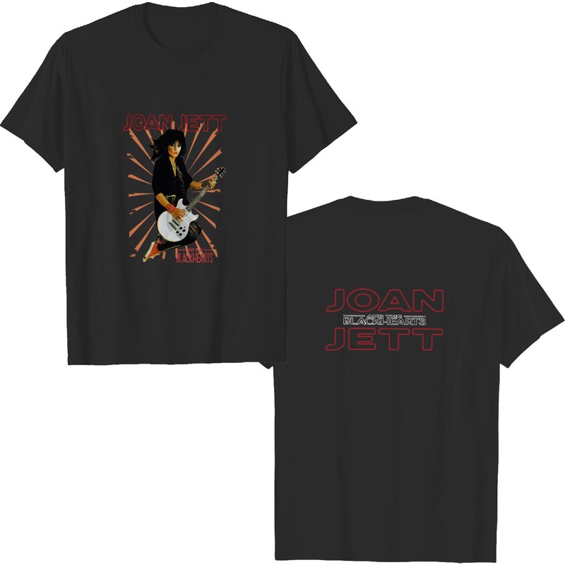 Joan Jett & The Blackhearts Men's Black Double Sided T-Shirt — Mens T Shirts