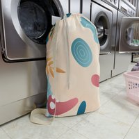 Laundry Bag Abstract Shapes Gold Leaves