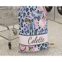 Personalized Leopard Print Laundry Bag
