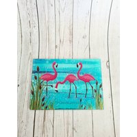 Planche à découper en verre trempé Flamingo et sous-verres