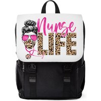 Sac à dos décontracté Nurse Life Léopard Rose
