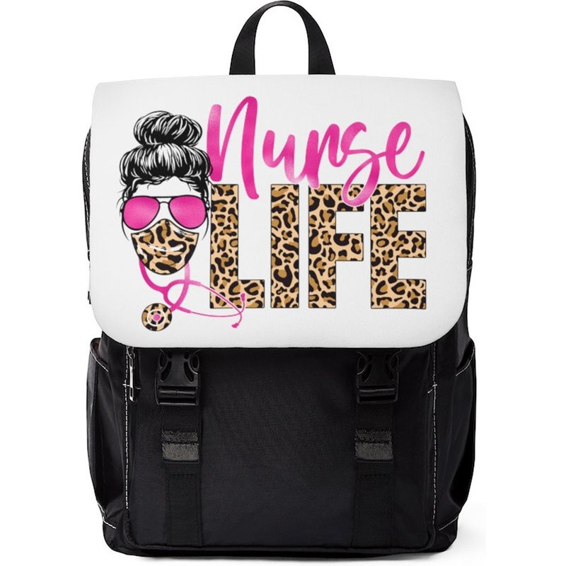 Sac à dos décontracté Nurse Life Léopard Rose — Sacs à dos décontractés