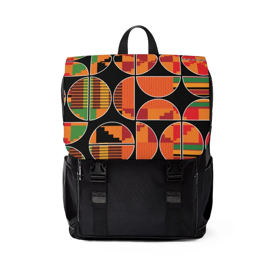 Sac à dos unisexe en motif Kente africain — Sacs à dos décontractés