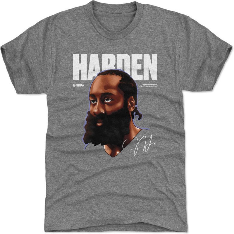 James Harden T-Shirt - Philadelphia Basketball Game Face — Mens T Shirts