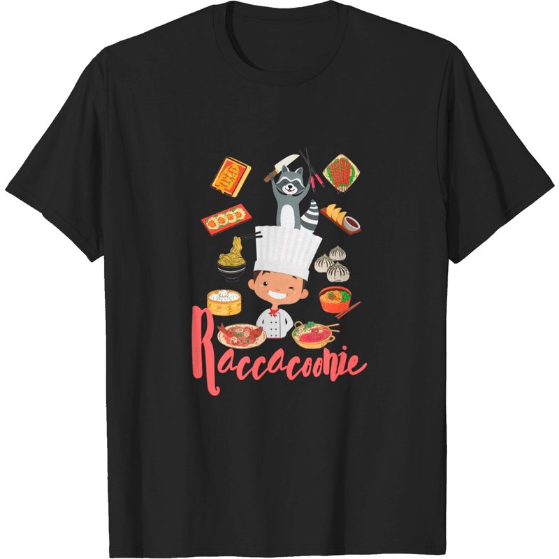 Raccoon Chef T-Shirt Raccacoonie Unisex Softstyle Tee for Men — Mens T Shirts