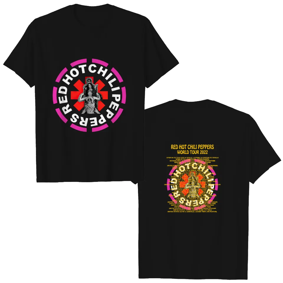 T-shirt pour hommes Red Hot Chili Peppers 2022 World Tour — T-shirts pour hommes
