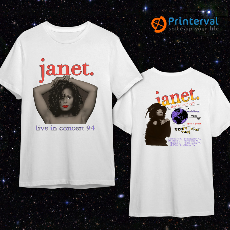 T-Shirt pour Hommes Janet Jackson Tournée Mondiale 1993-1994 — T-shirts pour hommes