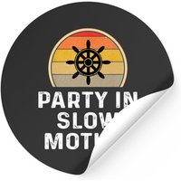 Pontoon Sticker for Boat Owners - Party in Slow Motion — Stickers & Decals