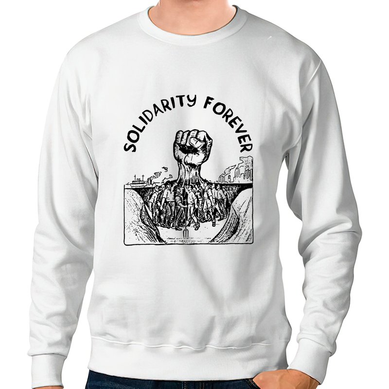 Solidarity Forever IWW Sweatshirt Unisexe à Col Ronde en Mélange Épais — Sweats à capuche pour hommes