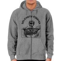 Hoodie zippé Solidarity Forever IWW pour unisexe en rouge — Sweats à capuche pour hommes