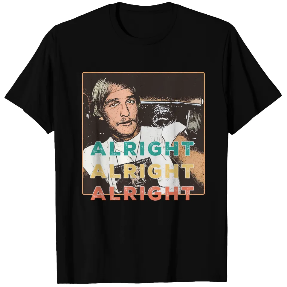 T-shirt Alright Wooderson des années 1990 pour hommes par Matthew Mcconaughey — T-shirts pour hommes