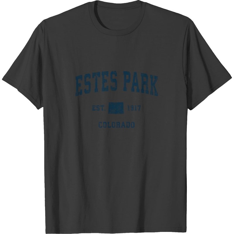Estes Park Colorado Vintage Sports Design Navy T-shirt for Men