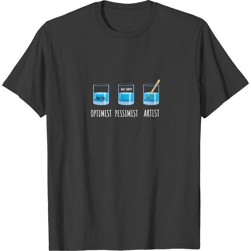 Optimist Pessimist Artist Design Men's T-Shirt — Mens T Shirts