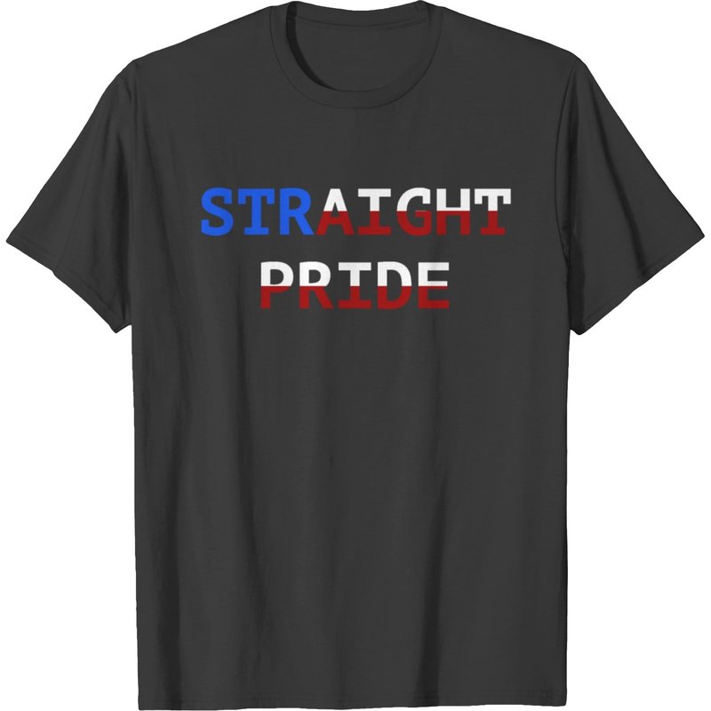 Straight Pride T-Shirt for Men in Black — Mens T Shirts