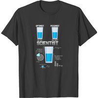 Scientist Optimist Pessimist Glass Gift T-Shirt for Men — Mens T Shirts