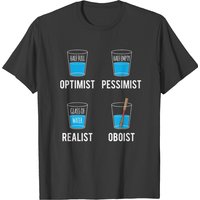 T-shirt pour hommes Optimist Pessimist Réaliste Oboist Musicien