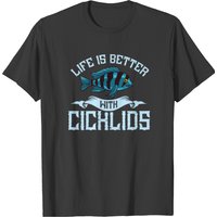 Cichlid Fish Tank Electric Yellow Aquarium T-shirt for Men — Mens T Shirts