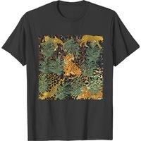 T-shirt pour hommes avec imprimé d'animaux et feuillage