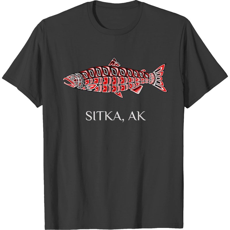 T-shirt pour hommes Sitka Alaska PNW Amérindien Saumon — T-shirts pour hommes