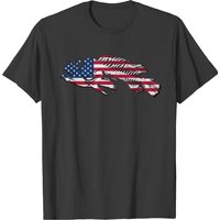 T-shirt Fish Drapeau des États-Unis pour Hommes