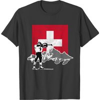 T-shirt Biathlon Drapeau Suisse pour Hommes