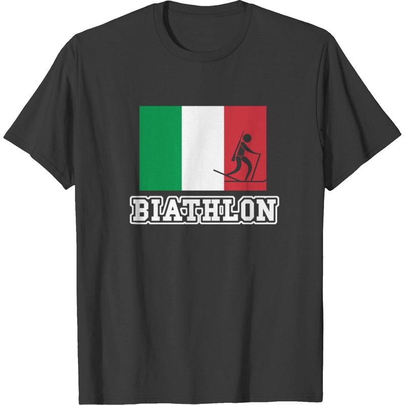 T-shirt Biathlon Italie pour hommes en noir