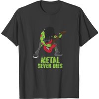 T-shirt Metal Never Dies Joueur de Guitare Zombie pour Hommes
