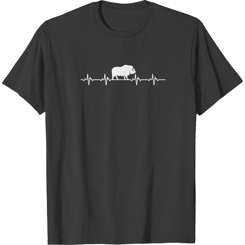 T-shirt Musk Ox Heartbeat pour hommes - Noir — T-shirts pour hommes