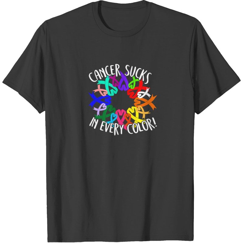Cancer Sucks In Every Color Cancer Ribbons T-Shirt for Men — Mens T Shirts