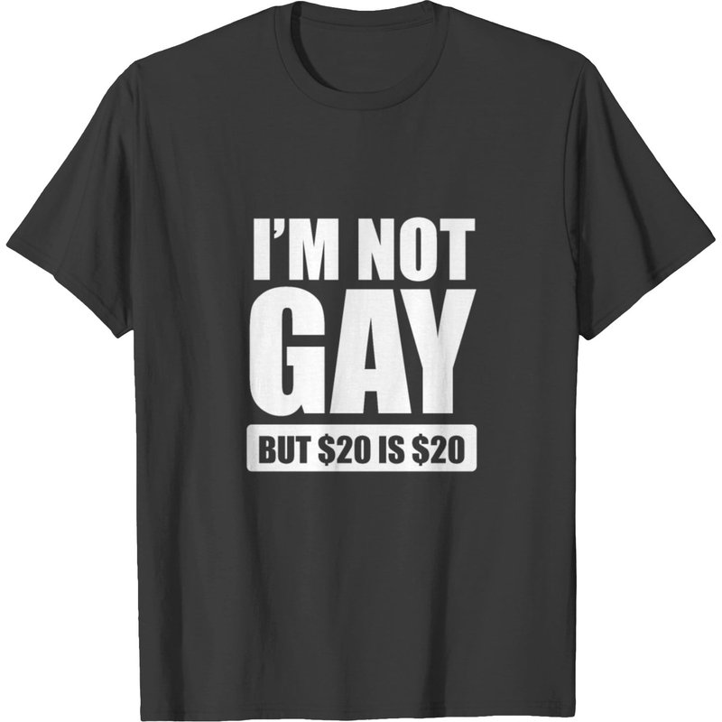 Je ne suis pas gay mais 20 $ c'est 20 $ T-shirt humoristique pour adultes
