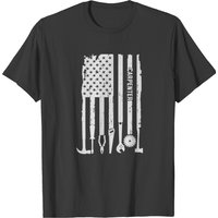 Woodworking Carpenter American Flag T-Shirt for Men — Mens T Shirts