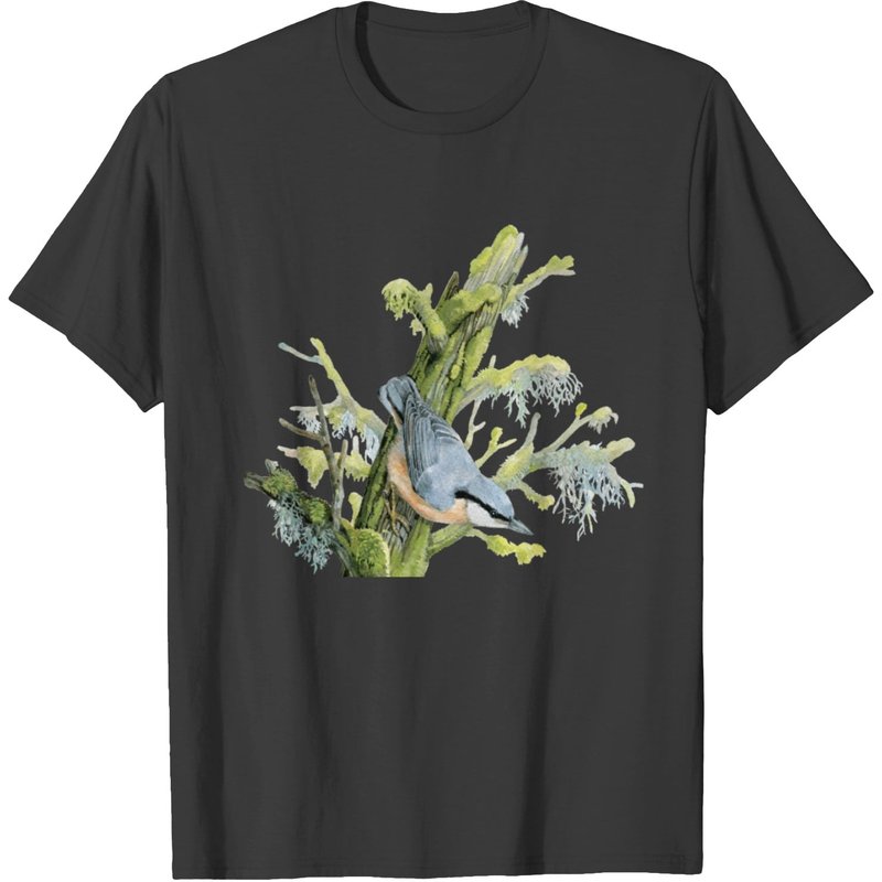 T-shirt Nuthatch On Tree Design Oiseaux pour Hommes