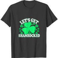 T-shirt Let's Get Shamrocked pour hommes en noir — T-shirts pour hommes