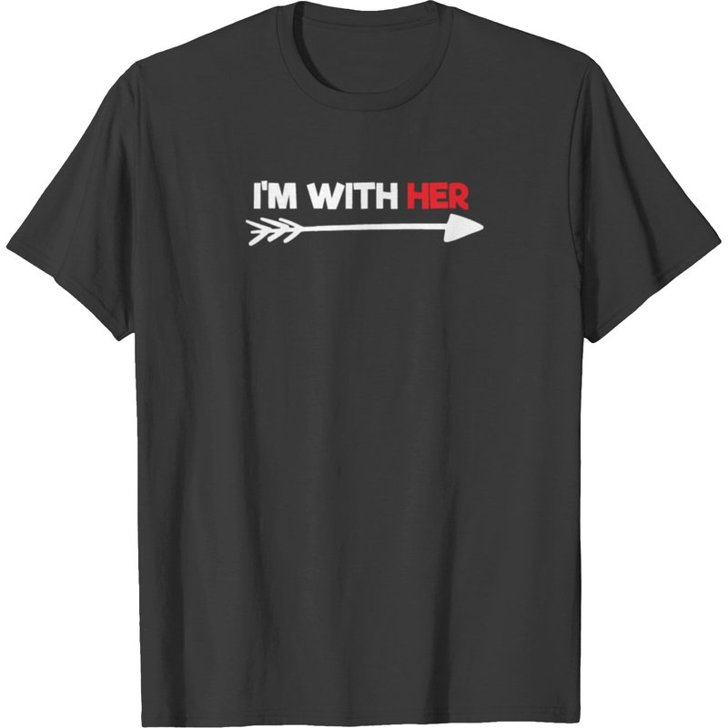 T-shirt Couples Lune de Miel Je Suis Avec Elle pour Hommes