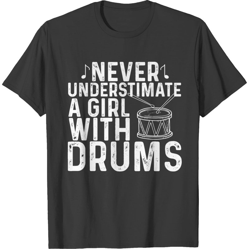 Drums Lover Men's T-shirt - Never Underestimate A Girl With Drums — Mens T Shirts