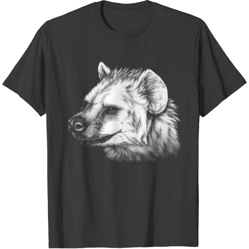 T-shirt Portrait d'Hyène Spotted pour Produits Sombres