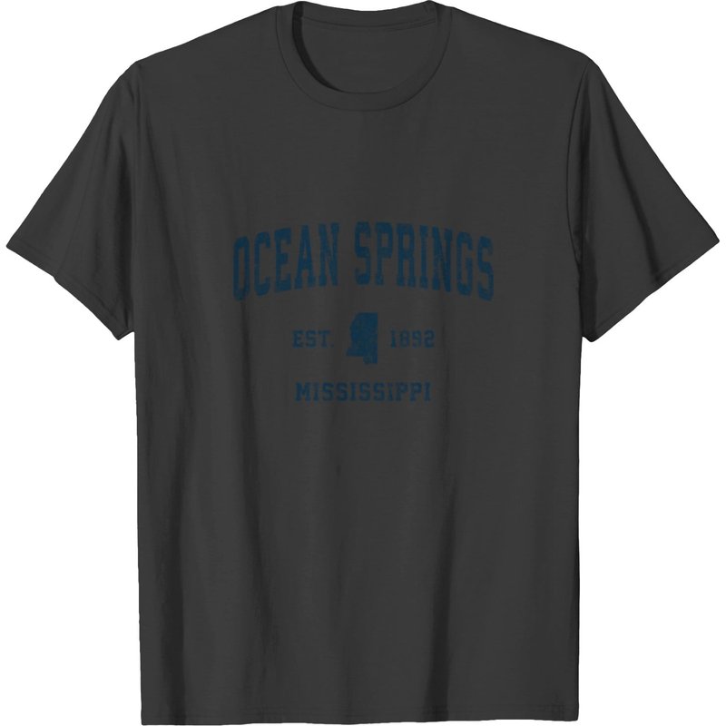 Ocean Springs Mississippi Ms Vintage Sports Navy T-shirt