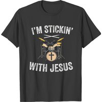 I'm Stickin With Jesus Christian Drummer Drum Stic T-shirt — T-shirts pour hommes